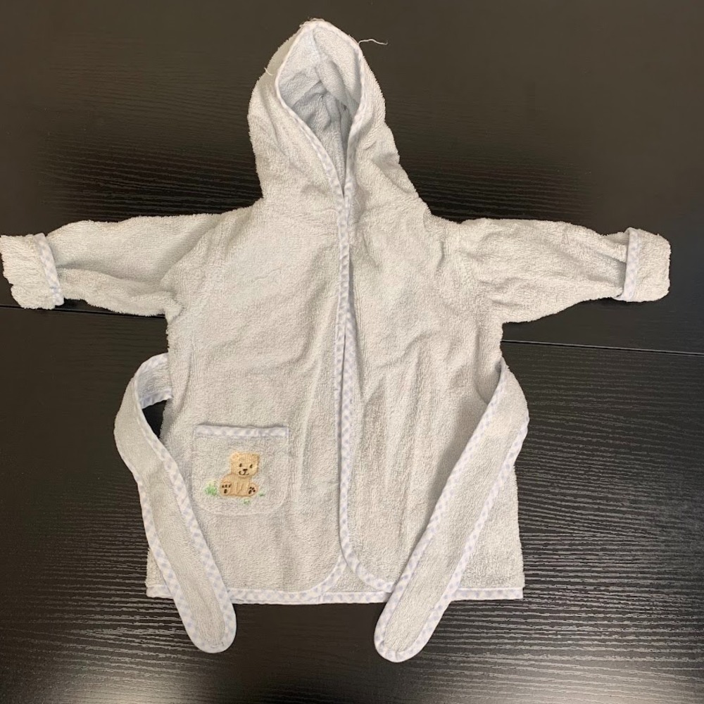 Vintage‎ Spasilk Embroidered Bear Terrycloth Bathrobe Baby 0-9 Months